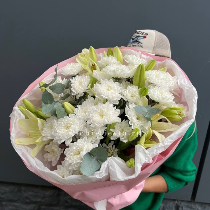  Букет  хризантемы и лилии с доставкой в Невинномысске