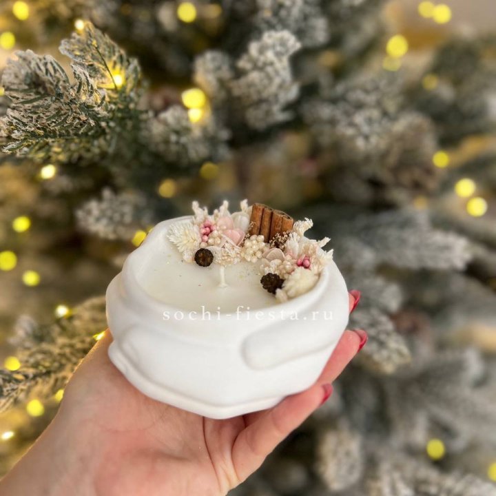 Свеча ароматическая в гипсе Руки с корицей в Невинномысске