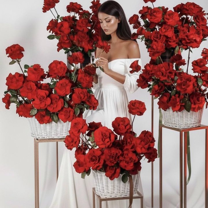 Сет из красных французских роз в Невинномысске