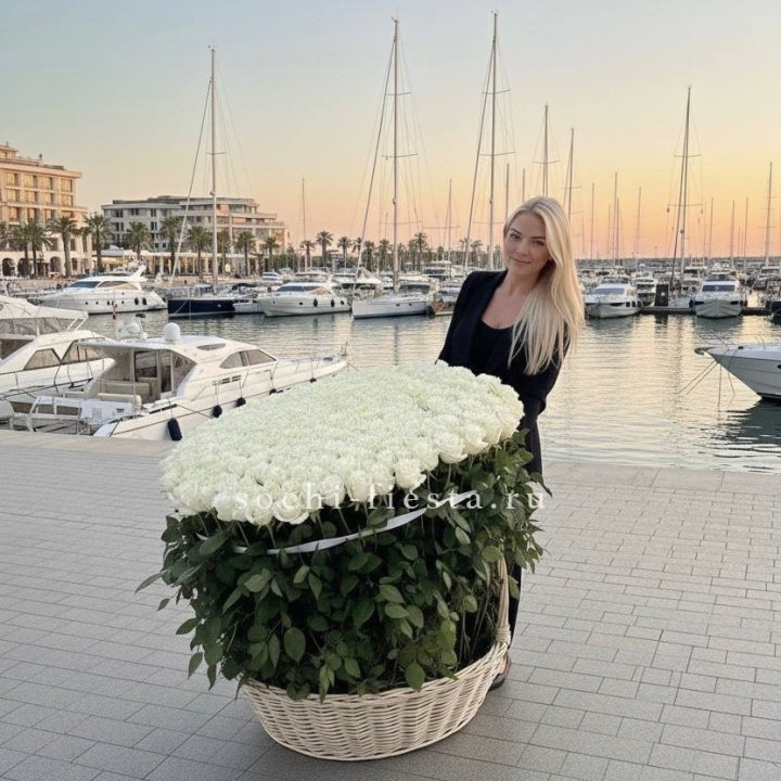 301 высокая роза в корзине в Невинномысске