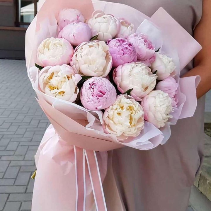 Букет пионов "Маршмелоу" в Невинномысске