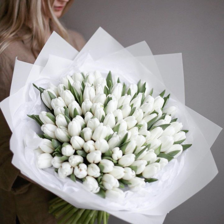 101 белый тюльпан в Невинномысске